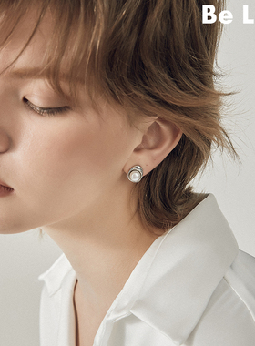 Be late  小众设计感基础百搭天然珍珠耳钉 时髦精致耳环耳饰