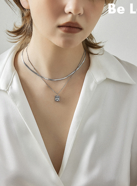 Be late 双层项链女叠戴设计感毛衣链冷淡风ins高级感锁骨链