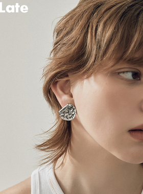 Be late 高级感时髦造型耳环小众设计感荷叶边ins风耳饰