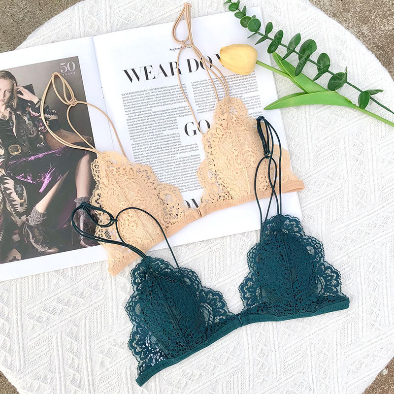 法式性感小胸透气纯欲美背前扣文胸无钢圈性感超薄舒适三角杯内衣