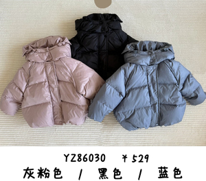 右子2024冬季新款婴童男女宝宝韩版加厚羽绒外套连帽百搭86030