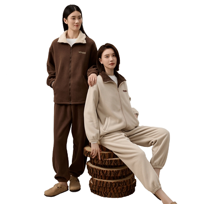 顶瓜瓜情侣摇粒绒可外穿家居服