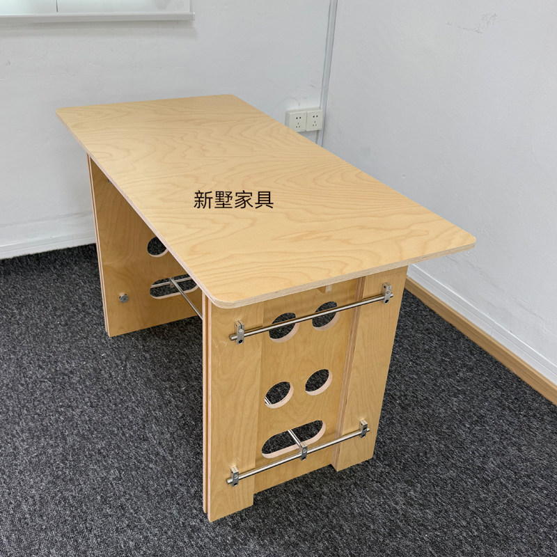 中古风桦木书桌写字桌简约现代海洋板电脑桌设计师工作桌排版桌子