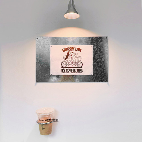 创意镀锌板装饰架海报展示架简约咖啡店菜单架广告贴画陈列磁吸板