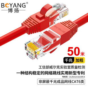 博扬 六类网络跳线 非屏蔽千兆成品网线 CAT6类(24AWG)无氧铜双绞