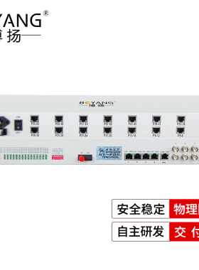 博扬 综合业务电话光端机 4路E1+64路电话+4路百兆物理隔离网LC