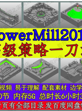 PowerMill2016高级策略五大投影光刀 一刀流精品自学视频教程 PM