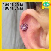 16G 18G 雷射爱心 CC猪弟家 钛合金耳钉耳骨钉耳窝钉内螺纹 通用