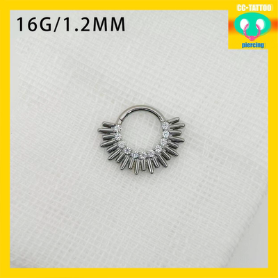 CC猪弟家 16G 锆石轮 DAITH 高抛光钛合金耳环耳骨环耳圈鼻中隔环
