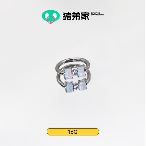 CC猪弟家 16G/18G 方块澳宝环 镜面抛光钛合金耳钉耳骨钉耳窝钉