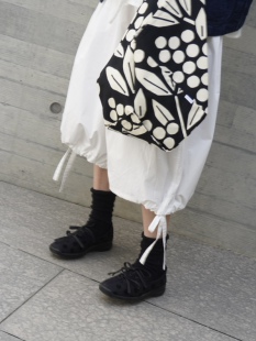 自在春夏 2way穿法复古两色脚口可调抽绳灯笼裙裤