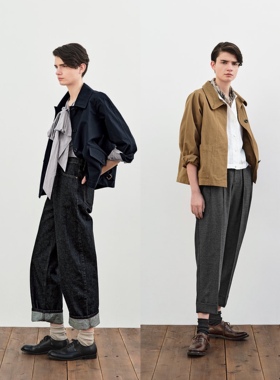 实用主义MHL海报款经典两色简约全棉短风衣夹克上衣外套