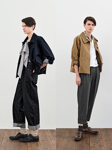 实用主义MHL海报款经典两色简约全棉短风衣夹克上衣外套