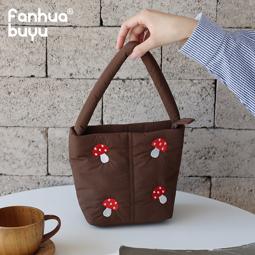 梵花不语萌趣蘑菇手提小包