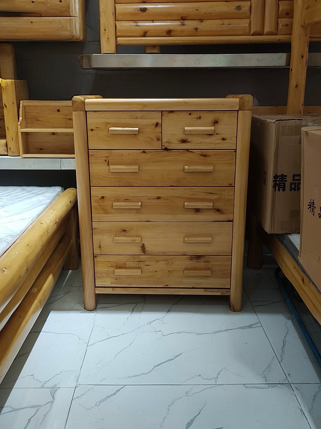 柏木五斗柜现代香柏木柜子储物箱柜字画收纳柜原木实木卧室六斗柜