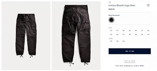 Blend Cotton Cargo Pant RRL衣酷 特价 RRL