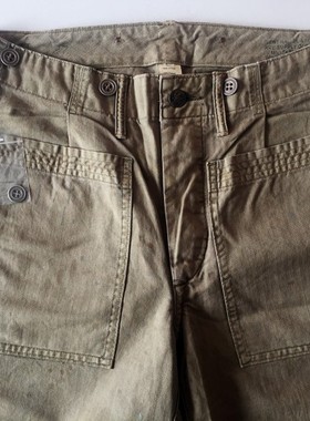 RRL 咔叽复古水洗油污泼漆做旧休闲裤  美国高端复古DOUBLE RL