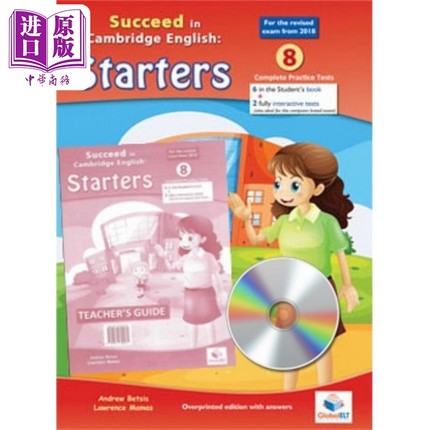 进口原版 *Cambridge YLE - SＵＣceed in Pre-A1 STARTERS - 2018 Format - 8 Practice Tests剑桥YLE-PreA1-STARTER