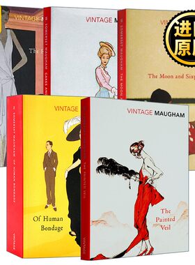 进口原版 英文原版 Vintage Classics Vintage系列毛姆经典作品集5册 寻欢作乐 面纱 月亮和六便士 刀锋 人性的枷锁 英文版 进