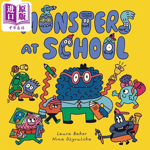 进口原版 *混乱的怪物城 怪物校园 Nina Dzyvulska Monsters at School 英文原版 儿童图画故事书 搞笑趣味绘本 进   Happy Yak