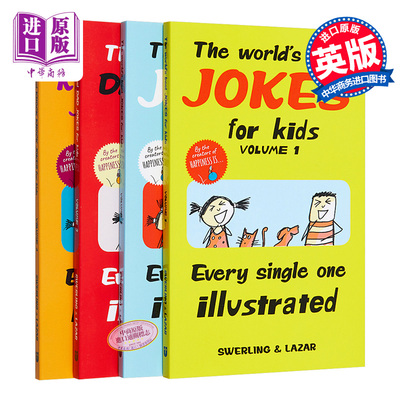 进口原版 *很好笑的笑话全集4册套装 The World's Best Jokes for Kids 1-4 英文原版进口 脑筋急转弯 儿童插图幽默   Andrews McM
