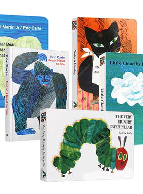 进口原版 Eric Carle 卡尔爷爷经典绘本5本套装 英文原版 艾瑞卡尔 饥饿的毛毛虫 从头到脚 廖彩杏书单 儿童英语启蒙读物纸板书