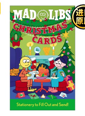 进口原版 Christmas Cards Mad Libs 圣诞贺卡 疯狂填词游戏 英文原版   Mad