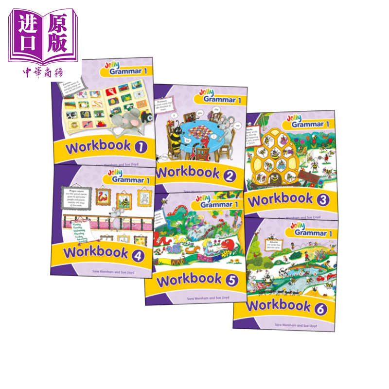 进口原版 *快乐语法1 练习册1-6 手写体字母 英式英语版 Jolly Grammar 1 Workbooks 1-6 In Precursive Letters 英   Jolly Learn