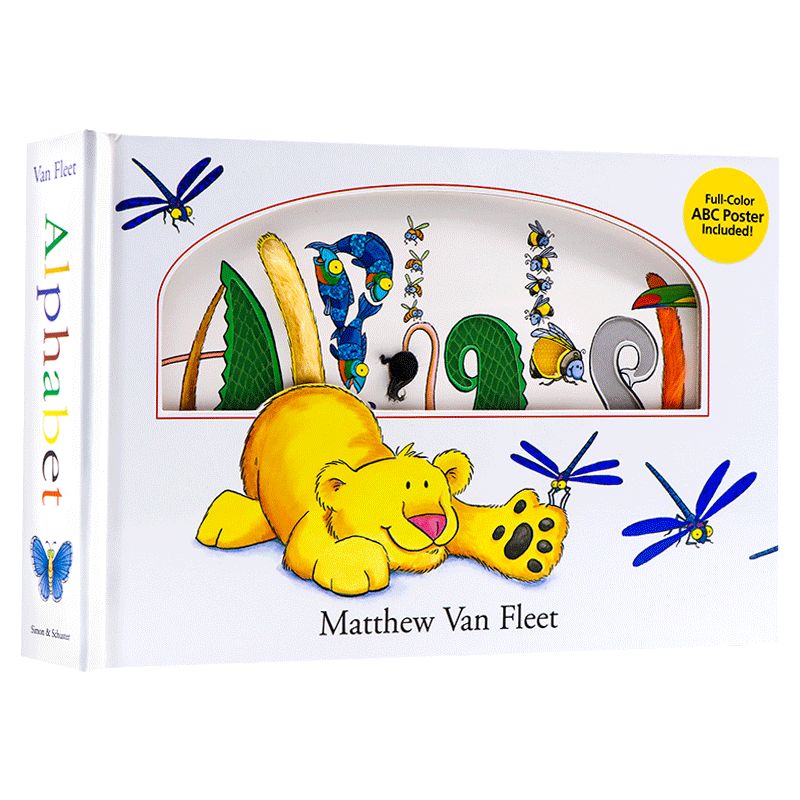进口原版 字母 纸板操作书 Alphabet Matthew Van Fleet 英文原版 益智游戏书 触摸书 幼儿单词启蒙认知 Moo Cat Dog作者 进口