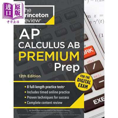 进口原版 *新版2026年普林斯顿AP大学考试备考微积分AB高级备考指南模拟试题Princeton Review AP Calculus AB Prem   Princeton R