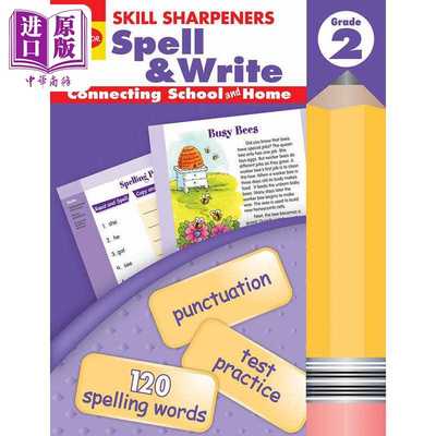 进口原版 *技能铅笔刀 拼写练习册 二年级 Skill Sharpeners Spell and Write Grade 2 英文原版进口 儿童教材教辅    Evan-Moor