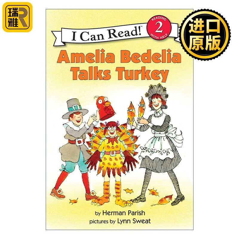 进口原版 英文原版 Amelia Bedelia Talks Turkey 儿童分级阅读插图故事 I Can Read Level 2 英文版 进口英语原版书籍