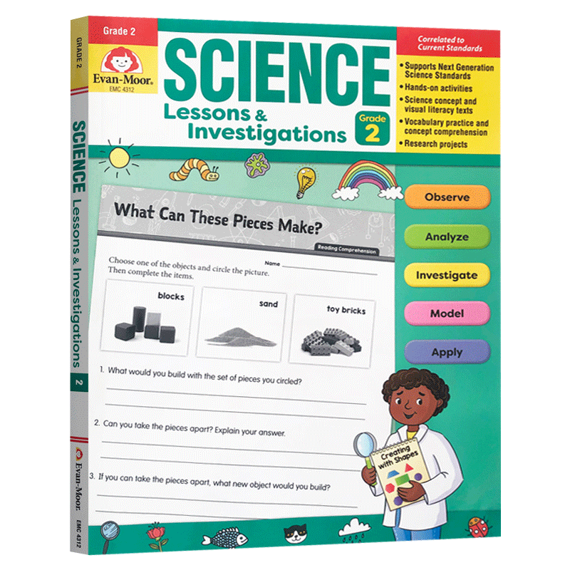 进口原版 科学研究探索系列练习册 二年级 英文原版 Science Lessons and Investigations Grade 2 TE 美国加州小学英语教辅 英