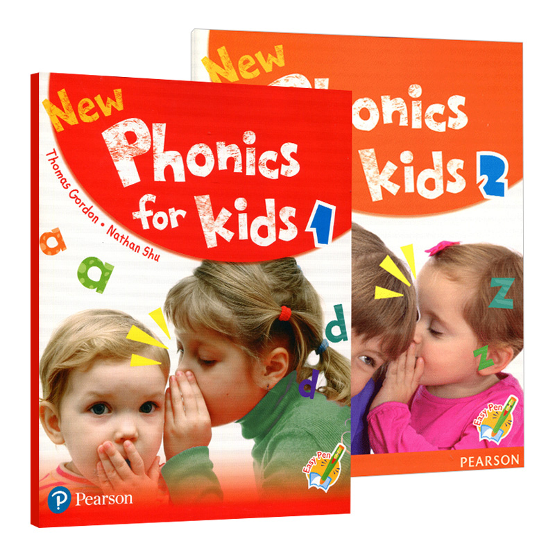 进口原版 香港朗文幼儿英语自然拼读教材2册 New Phonics for kids 1-2级别 英文原版 学生用书 培生分级阅读亲子幼儿小班教材
