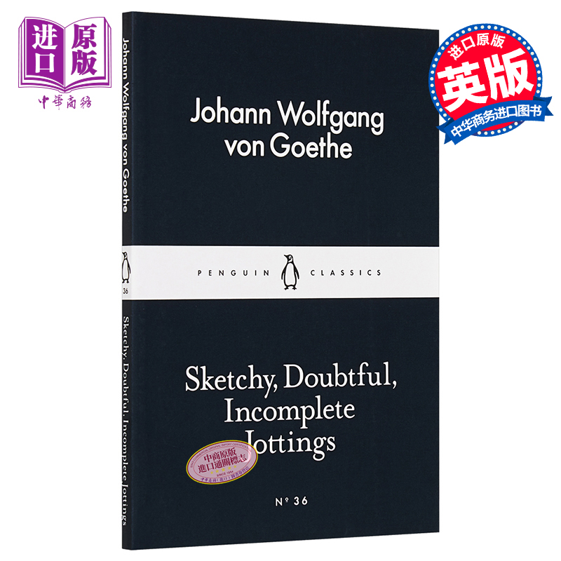 进口原版 *小黑书合集1：未完成的笔记 英文原版 LBS1：Sketchy, Doubtful, Incomplete Jottings Johann Wolfgang    penguin uk