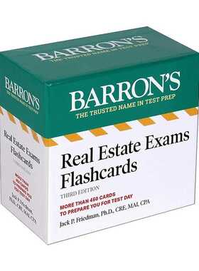 进口原版 英文原版 Real Estate Exams Flashcards 巴朗房地产考试闪卡 第3版 英文版 进口英语原版书籍   Barrons