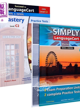 进口原版 *SIMPLY SＵＣceed in LanguageCert CEFR C2 Practice Tests 朗思模拟真题解析自学套装 真题带音频答案 考