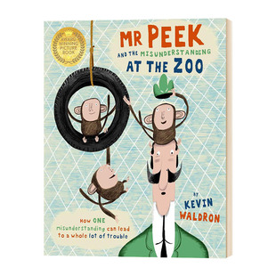 进口原版 动物园风波 Mr Peek and the Misunderstanding at the Zoo 英文原版绘本 博洛尼亚儿童插画大奖 全英文版进口原版英