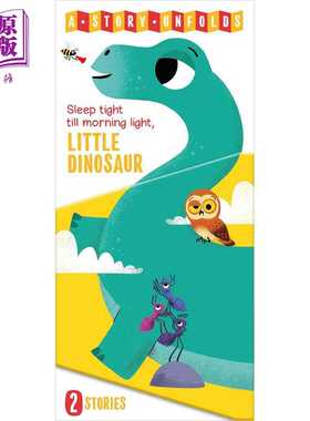 进口原版 *折叠书 小恐龙的故事 A Story Unfolds Little Dinosaur 英文原版 儿童纸板书 亲子绘本 动物图画故事 进   Simon & Sch