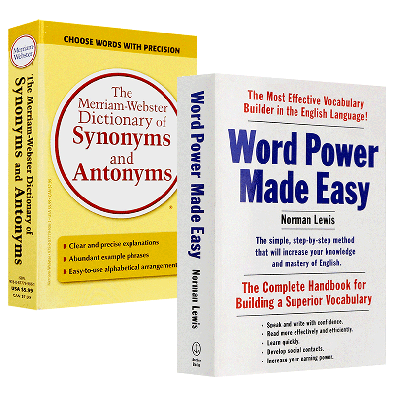 进口原版 Word Power Made Easy单词的力量 +韦氏英语同义反义近义词词典 Merriam-Webster Dictionary synonyms and antonyms