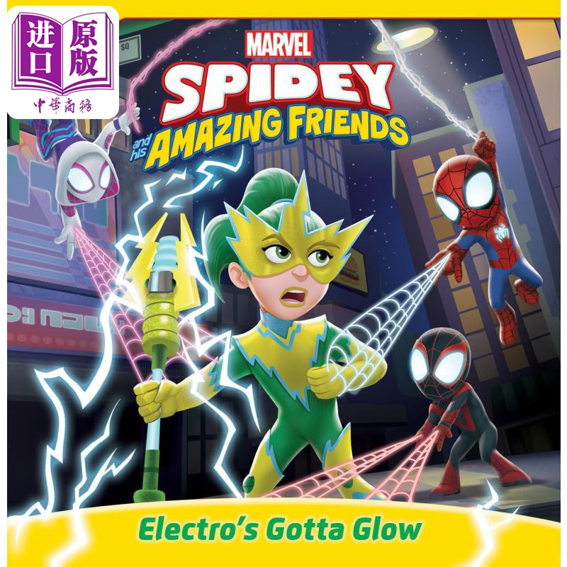 中商原版 *蜘蛛侠与朋友们 电光人 Marvel Spidey and His Amazing Friends Electros Gotta Glow英文原版进口童书   Disney Press