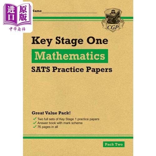 进口原版 *英国CGP KS1 Maths SATS Practice Papers: Pack 2   CGP