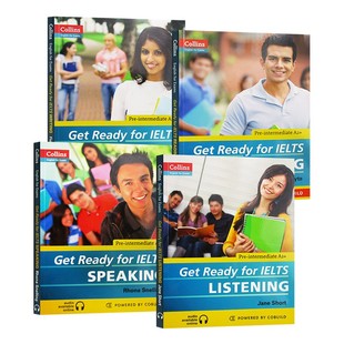 进口原版 基础雅思听力口语阅读写作 雅思考试系列套装4本 英文原版考试辅导书 Get Ready for IELTS Listening 进口英语书籍