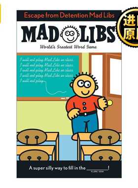 进口原版 Escape from Detention Mad Libs 课堂逃跑 疯狂填词游戏 英文原版   Mad Libs