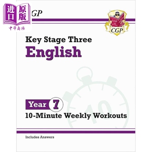 Year 7年级英语10分钟周周练 进口 Coordinatio 进口原版 Weekly English 中学教辅 Workouts Minute KS3 英文原版 New
