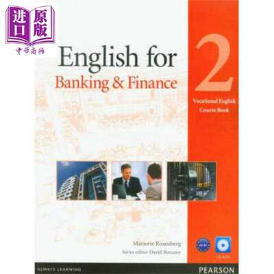 进口原版 *Vocational English for Banking & Finance 2 银行和金融2 职业英语教材带光盘 英文原版 进口图书 培生   Pearson