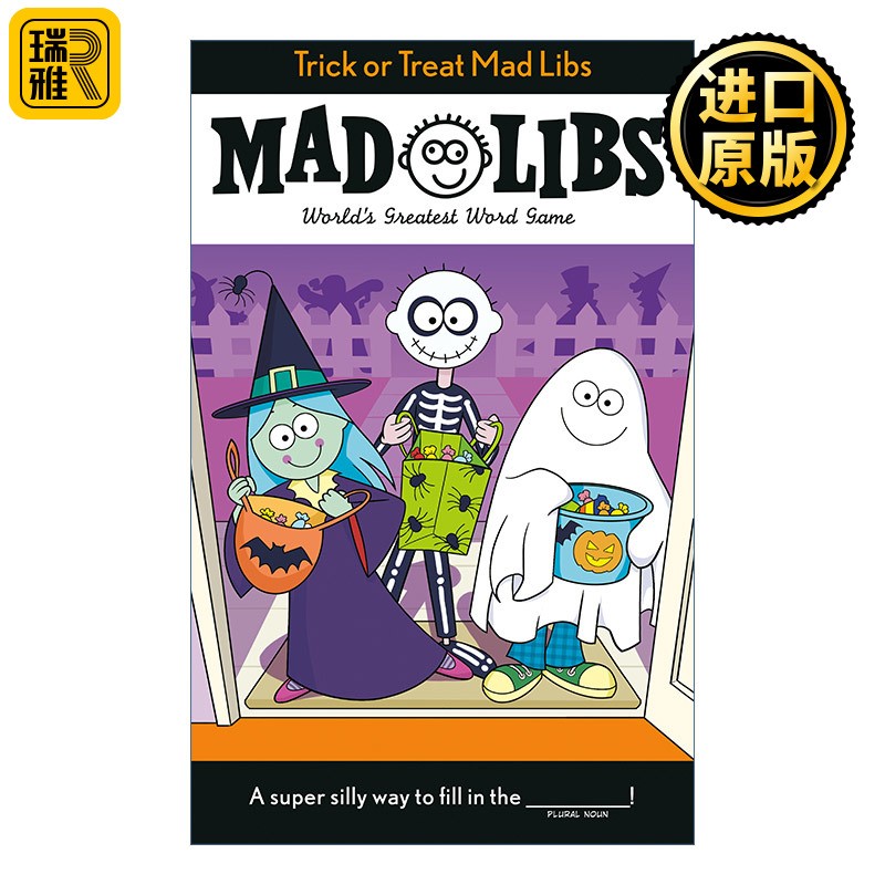 进口原版 Trick or Treat Mad Libs 不给糖果就捣蛋 万圣节主题 疯狂填词游戏 英文原版   Mad
