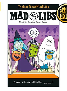进口原版 Trick or Treat Mad Libs 不给糖果就捣蛋 万圣节主题 疯狂填词游戏 英文原版   Mad