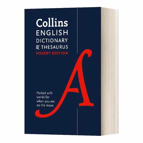 进口原版 English Pocket Dictionary and Thesaurus 7th Edition 柯林斯英语词典 同义词词典 二合一 便携版 英文原版 英文版