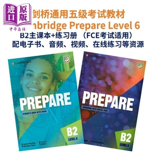进口原版 *原版新版进口剑桥Prepare 6级学生书+练习册套装考试教材KET备考小学初中高中中学少儿英语考级 PET FCE    Cambridge U